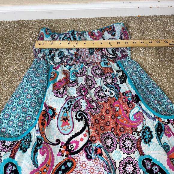 No Boundaries dress sleeveless smocked top large front pockets ruffle hem SZ LG - Picture 7 of 9